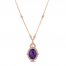 Le Vian Creme Brulee Amethyst Necklace 1 ct tw Diamonds 18K Strawberry Gold 17"