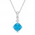 Luminous Cut Blue & White Topaz Necklace Sterling Silver 18"