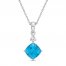 Luminous Cut Blue & White Topaz Necklace Sterling Silver 18"