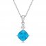 Luminous Cut Blue & White Topaz Necklace Sterling Silver 18"