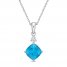 Luminous Cut Blue & White Topaz Necklace Sterling Silver 18"