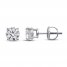 Certified Diamond Earrings 1-1/4 ct tw Round-cut 14K White Gold