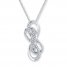 Double Infinity Necklace 1/5 ct tw Diamonds Sterling Silver