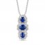 Le Vian Sapphire Necklace 1/5 ct tw Diamonds 14K Vanilla Gold 18"