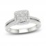 Multi-Diamond Engagement Ring 1 ct tw Princess & Round-cut 14K White Gold