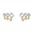 Diamond Huggie Earrings 1/15 ct tw Sterling Silver/10K Gold