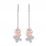 Diamond Flower Earrings 1/4 ct tw Sterling Silver/10K Rose Gold