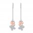 Diamond Flower Earrings 1/4 ct tw Sterling Silver/10K Rose Gold
