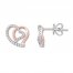 Diamond Heart Earrings 1/5 ct tw Round-cut 10K Two-Tone Gold