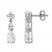 Lab-Created White Sapphire Drop Earrings Sterling Silver