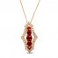 Le Vian Creme Brulee Ruby Necklace 5/8 ct tw Diamonds 14K Strawberry Gold 20"