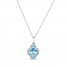 Le Vian Diamond & Aquamarine Necklace 1/10 ct tw 14K Vanilla Gold 18"