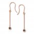 Black Diamond Drop Earrings 1/4 ct tw Round-cut 10K Rose Gold