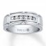 Men's Wedding Band 3/8 ct tw Leo Diamonds 14K White Gold