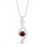 Garnet & Diamond Necklace 10K White Gold 18"