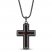 Men's Cross Necklace Black Ion Plating Stainless Steel 24"