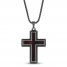 Men's Cross Necklace Black Ion Plating Stainless Steel 24"