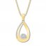 Diamond Teardrop Necklace 1/5 ct tw Round-cut 10K Yellow Gold