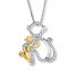 Monkey Necklace 1/8 ct tw Diamonds Sterling Silver/10K Gold