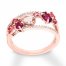 Morganite/Garnet/Tourmaline/Diamond Ring 10K Rose Gold