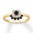 Black & White Diamond Ring 1/4 ct tw Round-cut 10K Yellow Gold