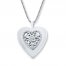 Heart Locket Necklace Diamond Accents Sterling Silver