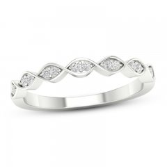 Diamond Wedding Band 1/8 ct tw Round-cut 10K White Gold