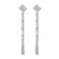 Diamond Drop Earrings 1/2 ct tw Round/Baguette 10K White Gold