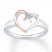 Heart Ring 1/20 ct Diamond Sterling Silver/10K Rose Gold