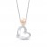 Diamond Apple/Ruler Necklace 1/6 ct tw Round/Baguette 10K Two-Tone Gold 18"