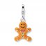 Gingerbread Cookie Charm Enamel Finish Sterling Silver