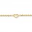 Heart Anklet 14K Yellow Gold 10-inch Length
