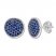 Lab-Created Sapphire Disc Earrings Pave-set Sterling Silver