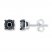 Black Solitaire Earrings 1/8 ct tw Diamonds Sterling Silver