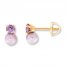 Children's Earrings Cultured Pearl & Amethyst 14K Yellow Gold