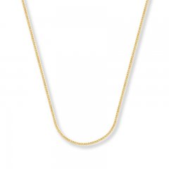 Square Wheat Chain 14K Yellow Gold Necklace 16" Length