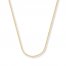 Square Wheat Chain 14K Yellow Gold Necklace 16" Length