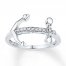 Anchor Ring 1/10 ct tw Diamonds Sterling Silver