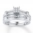 Diamond Bridal Set 1/5 ct tw Round-cut 10K White Gold