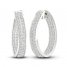 Diamond In-and-Out Hoop Earrings 3 ct tw Round-Cut 14K White Gold