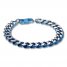 Men's Curb Chain Bracelet Stainless Steel/Blue Ion-Plating 8.5"