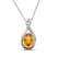 Citrine & White Lab-Created Sapphire Necklace Sterling Silver 18"