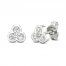 Diamond Three-Stone Earrings 1/2 ct tw Round-Cut 10K White Gold