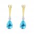 Swiss Blue Topaz & Diamond Earrings Sterling Silver/10K Yellow Gold