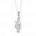 Treble Clef Heart Necklace Sterling Silver