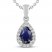 Blue & White Lab-Created Sapphire Necklace Sterling Silver 18"
