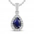 Blue & White Lab-Created Sapphire Necklace Sterling Silver 18"