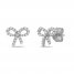 Diamond Bow Earrings 1/5 ct tw Round-cut 10K White Gold