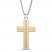 Men's Cross Necklace Gold Ion Plating Stainless Steel 24"