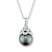 Cultured Pearl Necklace 1/20 ct tw Diamonds 10K White Gold